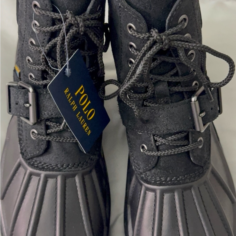 Polo Ralph Lauren Oslo Low Hydroguard Waterproof Leather Men's Boots Black 11